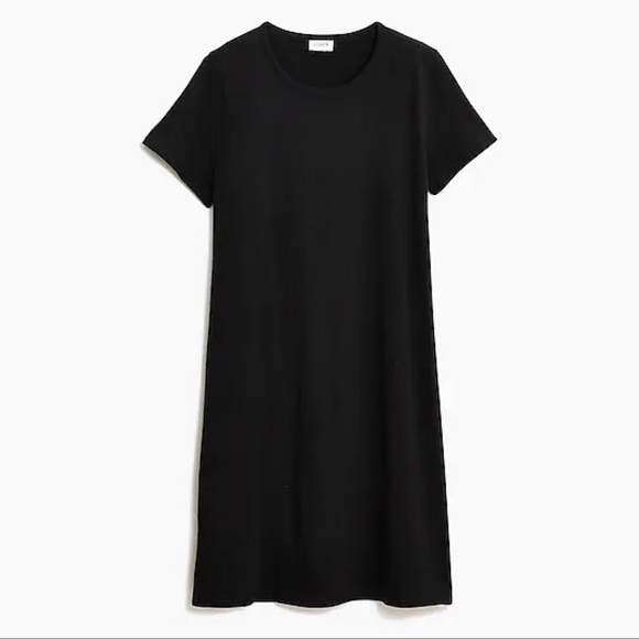 NWOT J. Crew Simply Black Cotton T-Shirt Dress - Picture 2 of 5